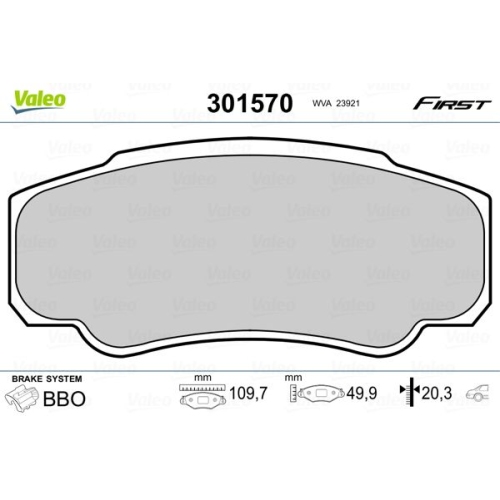 VALEO set placute frana,frana disc FIRST