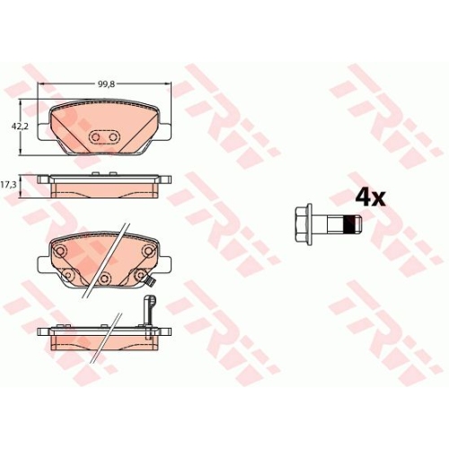 Placute frana TRW GDB2156, Spate