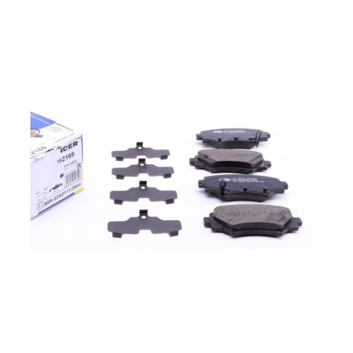 Set placute frana punte spate Mazda 3 (BM), 09.2013-2019 Icer 182169, parte montare : Punte Spate