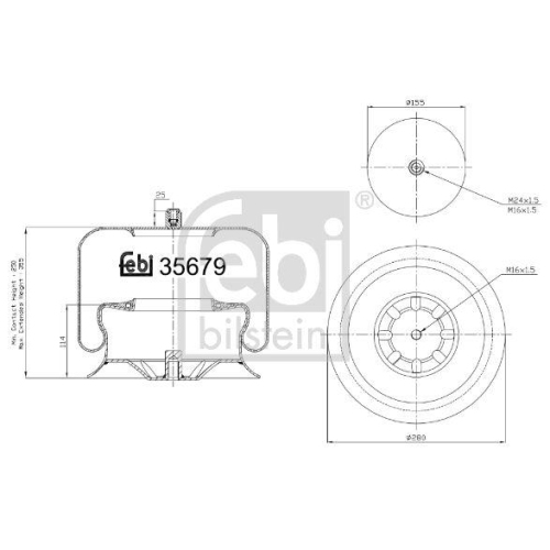 FEBI BILSTEIN Burduf, suspensie pneumatica