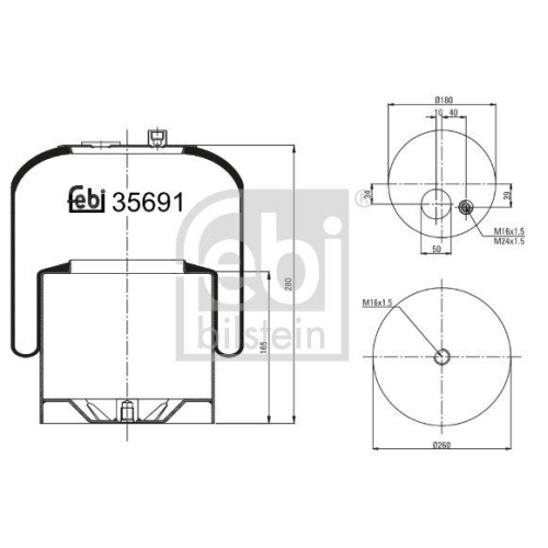 FEBI BILSTEIN Burduf, suspensie pneumatica