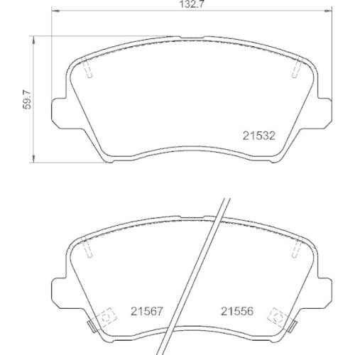 Placute frana Hyundai I30 (Pde Pd Pden) 11.16-, I30 Coupe 05.13-, I30 Estate (Pde) 03.17-, I30 Estate Van (Pde) 03.17-, I30 Fastback (Pde Pden) 06.17-, I30 Hatchback Van (Pde) 11.16-; Kia Cee`D Sportswagon (Jd) 09.12-07.18, Ceed (Cd) 03.18-, Ceed (Jd) 05.