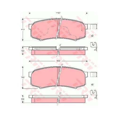 Placute frana TRW GDB3110, Spate