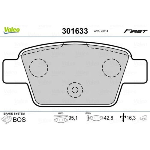 VALEO set placute frana,frana disc FIRST