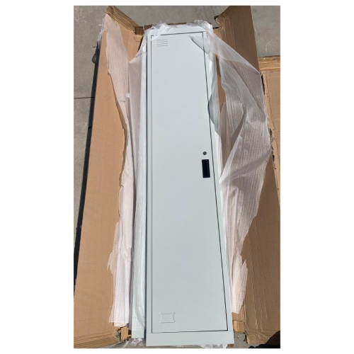 Dulap metalic fiset dublu tip vestiar 1800x450x380mm cu usa securizata, 2 rafturi, bara, oglinda si ventilatie, gri Breckner Germany; INDOIT LA COLTURI SUS