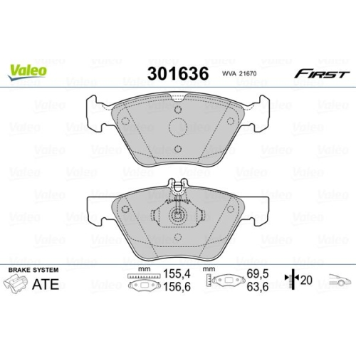 VALEO set placute frana,frana disc FIRST