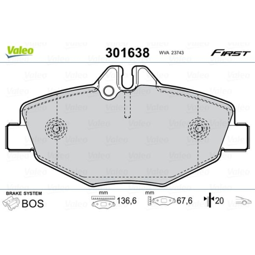VALEO set placute frana,frana disc FIRST