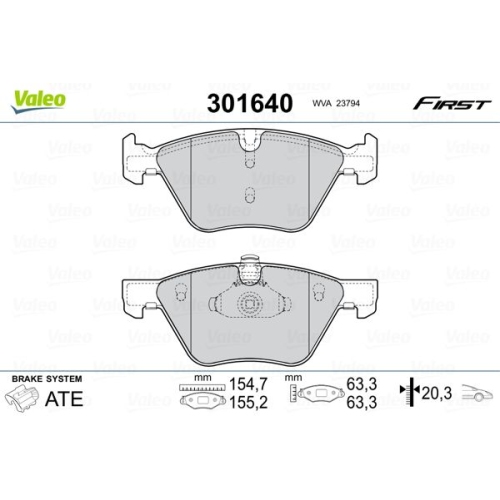 VALEO set placute frana,frana disc FIRST