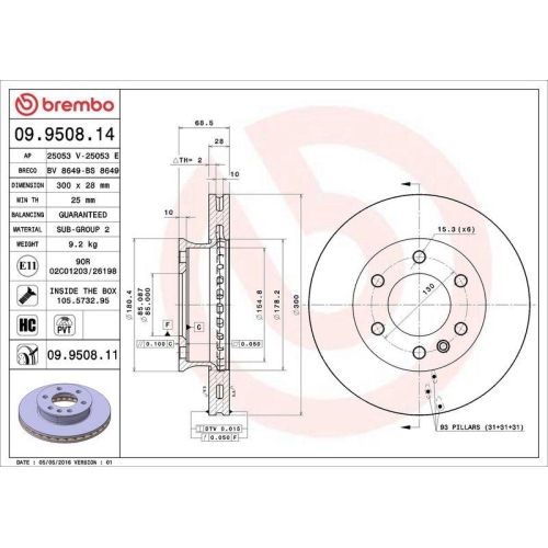 Set disc frana Mercedes Sprinter 3,5-T Box (B906) 06.06-09.20, Sprinter 3,5-T Box (B907 B910) 02.18-, Sprinter 3,5-T Bus (B906) 06.06-09.20, Sprinter 3,5-T (B906) 06.06-12.18, Sprinter 3,5-T (B907 B910) 02.18-, Sprinter 3,5-T Tourer Bus (B907) 02.18-, Spr