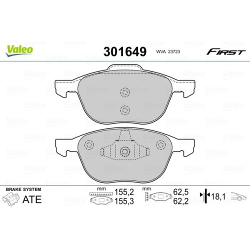 VALEO set placute frana,frana disc FIRST