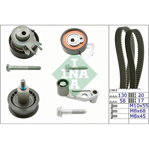 Kit curea distributie Seat Arosa (6h), 1997-2004, Leon (1m1), 1999-2006, Toledo 2, 1998-2006, Vw Bora, 1999-2005, Golf 4, 1997-2005, Golf 4, 1999-2006, Lupo, 1998-2005, Polo (6n1), 1994-1, INA