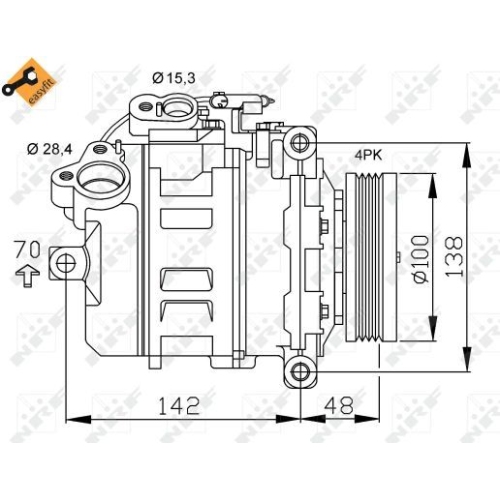 Compresor climatizare Bmw Seria 5 (E60), Seria 7 (E65, E66, E67) Nrf 32433