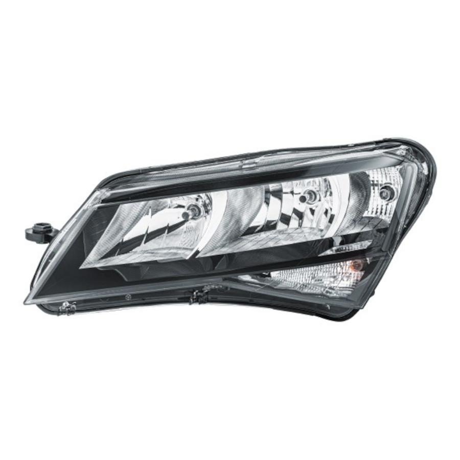 Far Skoda Superb (3v) 05.2015-, Stanga, tip bec H15+H7+Psy24w, reglare electrica, cu lumini pentru timp de zi, cu motoras, ECE, Hella, 3V1941015,