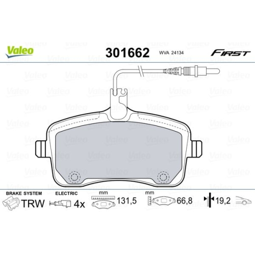 VALEO set placute frana,frana disc FIRST