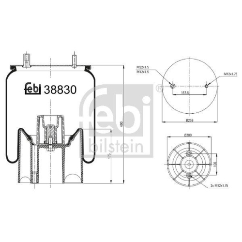 FEBI BILSTEIN Burduf, suspensie pneumatica