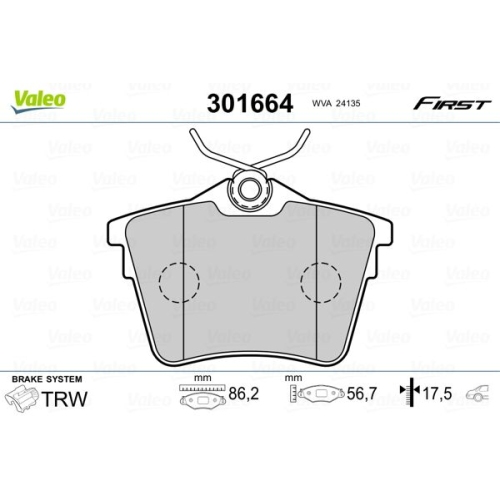 VALEO set placute frana,frana disc FIRST