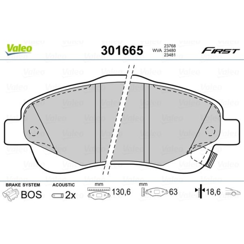 VALEO set placute frana,frana disc FIRST