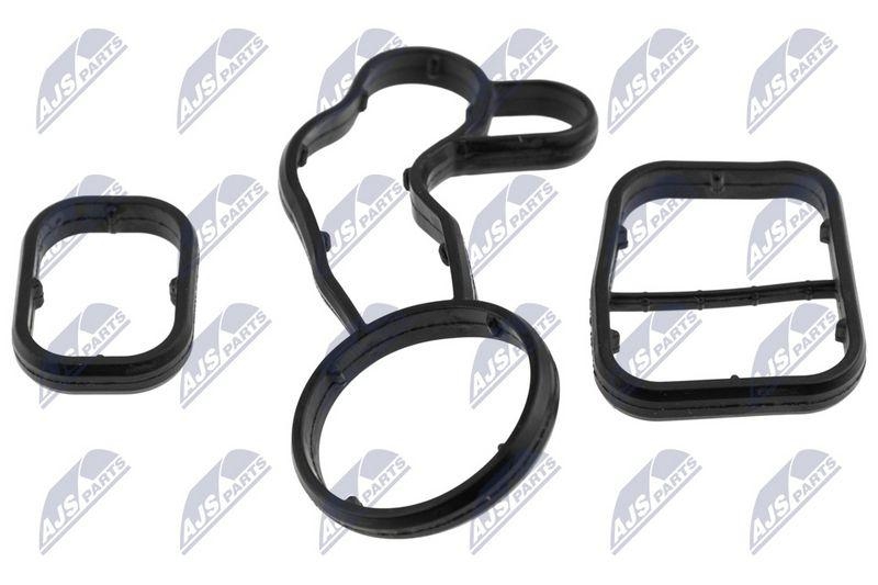 Garnituri, carcas filtru ulei BMW B37/B47: 16d, 18d, 20d, 25d, B38/B48/B58: 16i, 18i, 20i, 25i, 30i, 40i, 1 F20/F21, 2 F22/F23, 3 F30/F31/F34; 4 F32/F33/F36; 5 F10/F11 ; 7 G11/G12; X3 (F25); X5 (F15); set complet; 11428591460; NTY, aftermarket