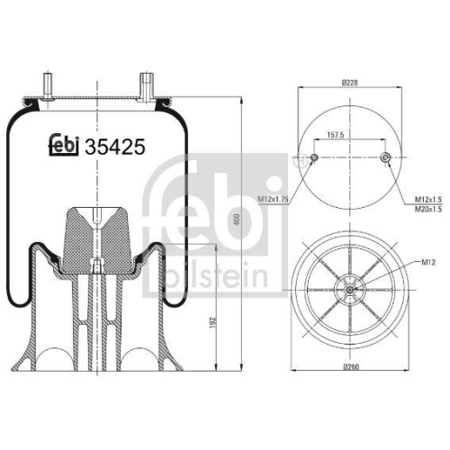 FEBI BILSTEIN Burduf, suspensie pneumatica
