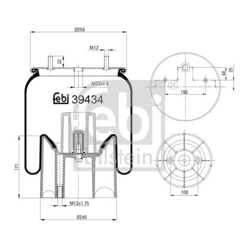 FEBI BILSTEIN Burduf, suspensie pneumatica