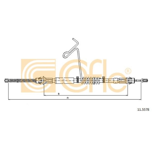 Cablu frana mana Ford Transit Platou / Sasiu (Fm, Fn) Cofle 115578, parte montare : dreapta, spate