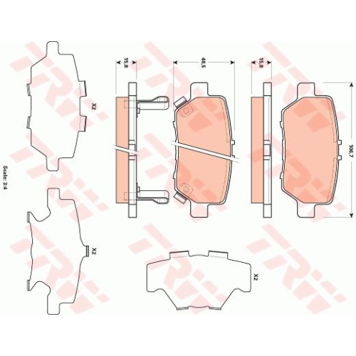 Placute frana TRW GDB3512, Spate