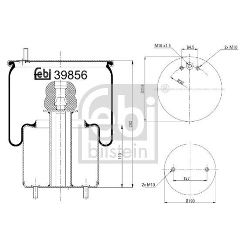 FEBI BILSTEIN Burduf, suspensie pneumatica