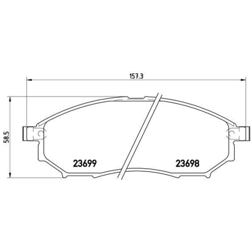 Placute frana Infiniti Ex, Fx, G Coupe, G Sedan, M (Y51), M35, M45, Q70 (Y51); Nissan Murano I (Z50), Murano 2 (Z51), Murano 2 Van (Z51), Navara Np300 (D40), Navara Np300 (D40), Pathfinder 3 (R51), Qashqai / Qashqai +2 I (J10, Qashqai / Qashqai +2 I Van (