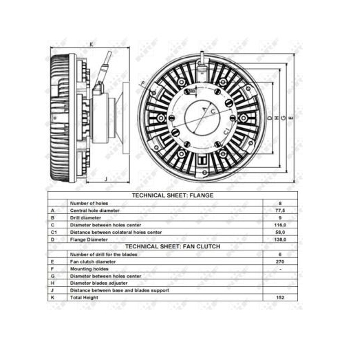 Termocupla ventilator radiator, Vascocuplaj Daf Cf 85, Xf 105 Nrf 49006