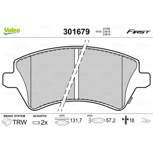 VALEO set placute frana,frana disc FIRST