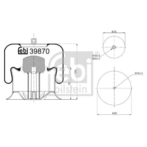 FEBI BILSTEIN Burduf, suspensie pneumatica