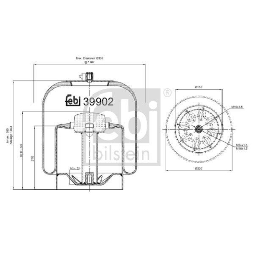 FEBI BILSTEIN Burduf, suspensie pneumatica