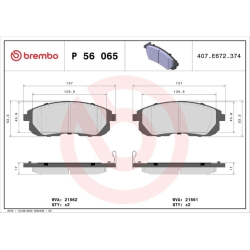 Placute frana Infiniti G Coupe 09.02-12.07, G Sedan 08.02-; Nissan Juke (F15) 06.10-12.19, Juke Van (F15) 06.10-12.19, Maxima / Maxima Qx 5 (A33) 04.99-11.03, Pulsar Liftback (C13) 10.14-, Tiida Liftback (C11) 05.04-12.14, Tiida Sedan (Sc11) 05.04-02.14,
