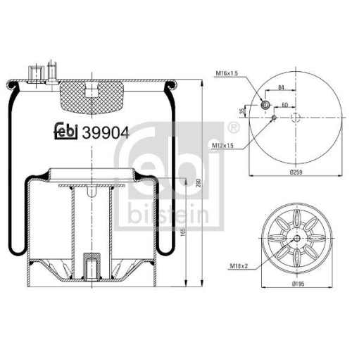 FEBI BILSTEIN Burduf, suspensie pneumatica