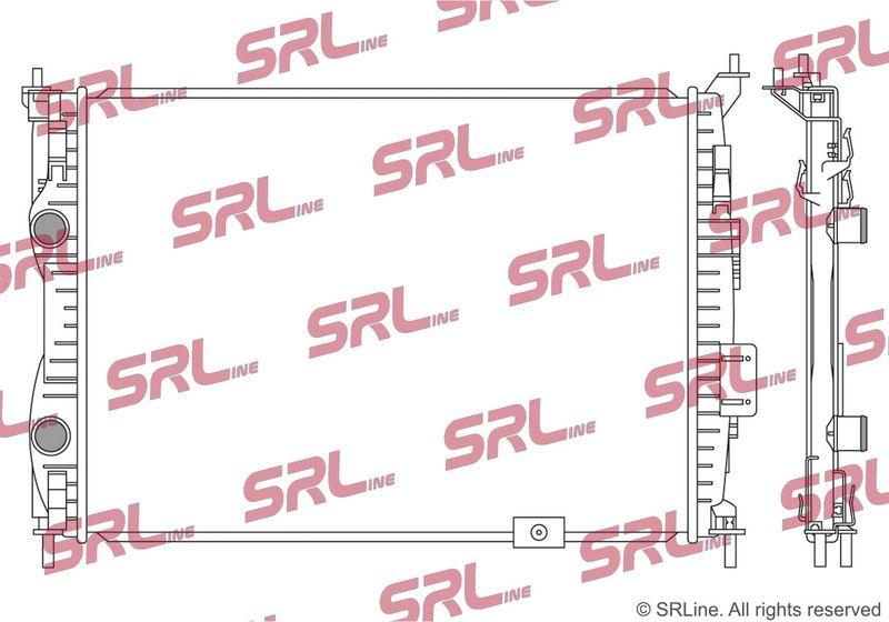 Radiator Nissan Qashqai 07-13, motor: 1.6, 587x452x18, SRLine, Aluminiu/ Plastic etansat mecanic, 21400JD000; 21400JD00B