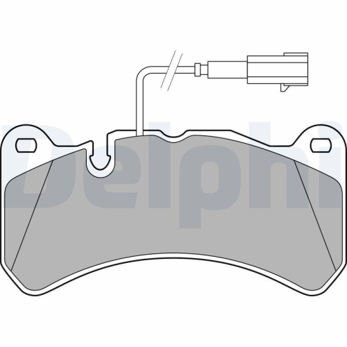 Placute frana Alfa Romeo Stelvio (949 ), 2.9 Q4 (949.AXG2A, 949.AXH2A, 949.AXS2A), 2.9 Q4 (949.AXH2A), punte fata, pentru vehicule cu frana ceramice; inclusiv contact avertizare uzura; DELPHI