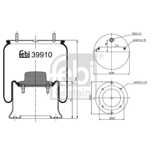 FEBI BILSTEIN Burduf, suspensie pneumatica