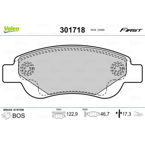 VALEO set placute frana,frana disc FIRST