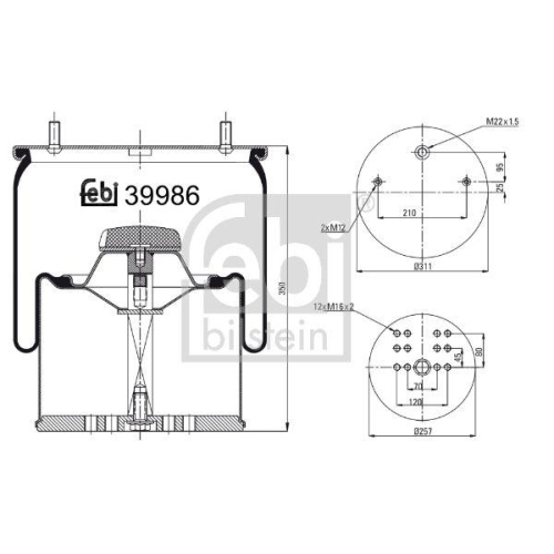 FEBI BILSTEIN Burduf, suspensie pneumatica