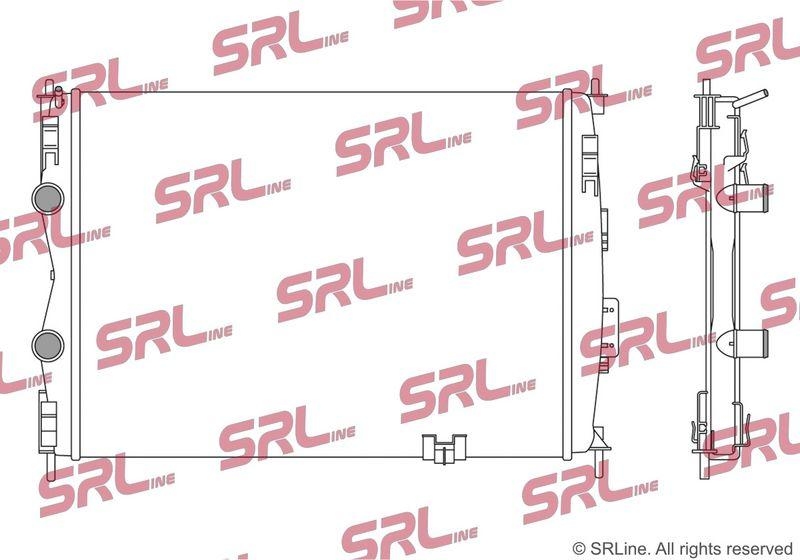 Radiator Nissan Qashqai 07-13, motor: 1.6, 2.0, 590x448x26, SRLine, Aluminiu/ Plastic brazat, 21400JD00B; 21400JD20B