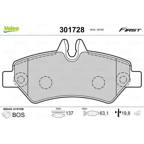 VALEO set placute frana,frana disc FIRST