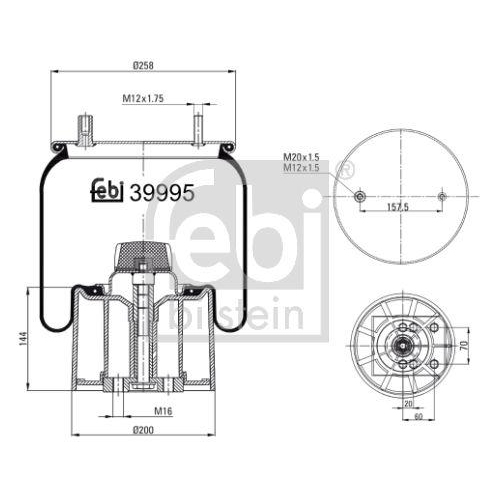 FEBI BILSTEIN Burduf, suspensie pneumatica