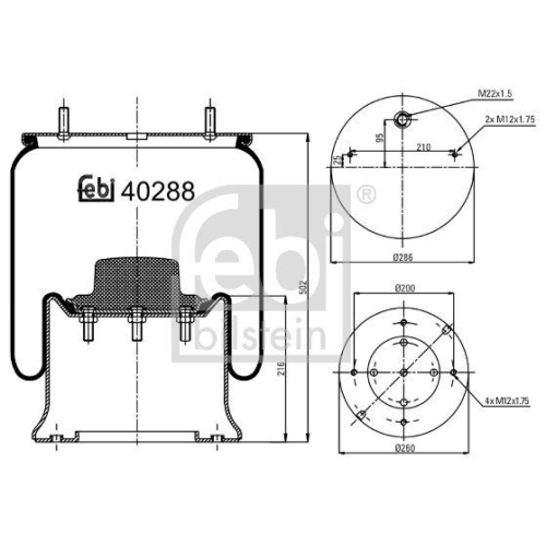 FEBI BILSTEIN Burduf, suspensie pneumatica