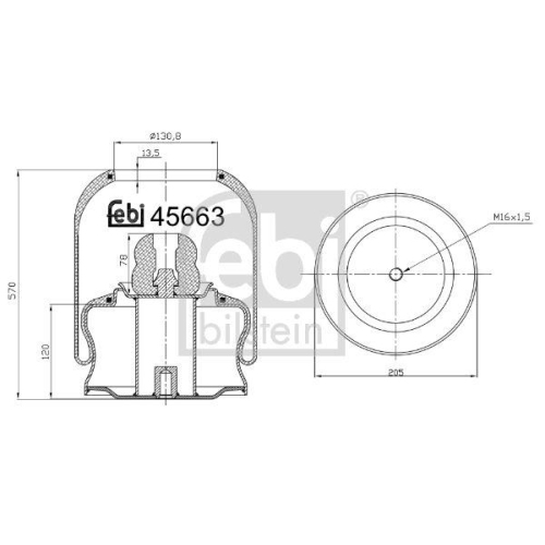 FEBI BILSTEIN Burduf, suspensie pneumatica
