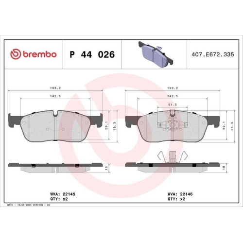 Placute frana Jaguar E-Pace (X540) 09.17-; Land Rover Discovery Sport (L550) 09.14-, Discovery Sport Van (L550) 09.14-, Range Rover Evoque (L538) 06.11-12.19, Range Rover Evoque (L551) 12.18-, Range Rover Evoque Cabriolet (L538) 11.15-12.19, Range Rover E