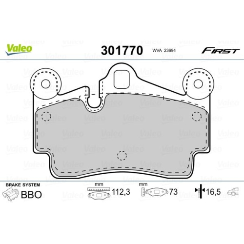 VALEO set placute frana,frana disc FIRST