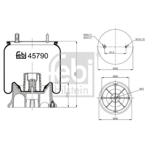 FEBI BILSTEIN Burduf, suspensie pneumatica