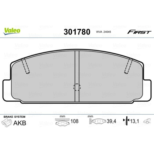 VALEO set placute frana,frana disc FIRST