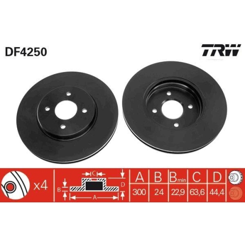 Set discuri frana Ford Focus 1 (Daw, Focus 1 Estate (Dnw), ST170, punte fata, 300, ventilat, TRW