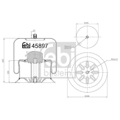 FEBI BILSTEIN Burduf, suspensie pneumatica